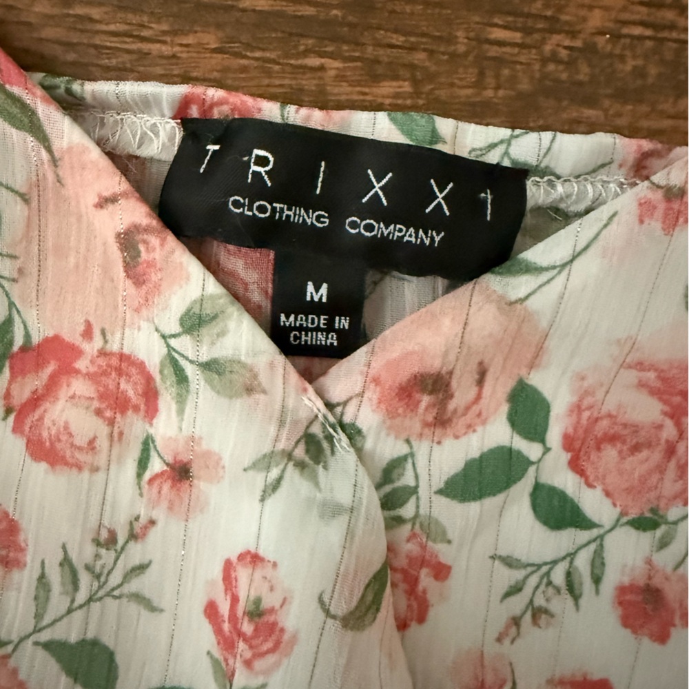 🏴‍☠️6 for $30🏴‍☠️ TRIXXI Floral Ruffle Adjustable Straps Dress - M - Picture 5 of 14